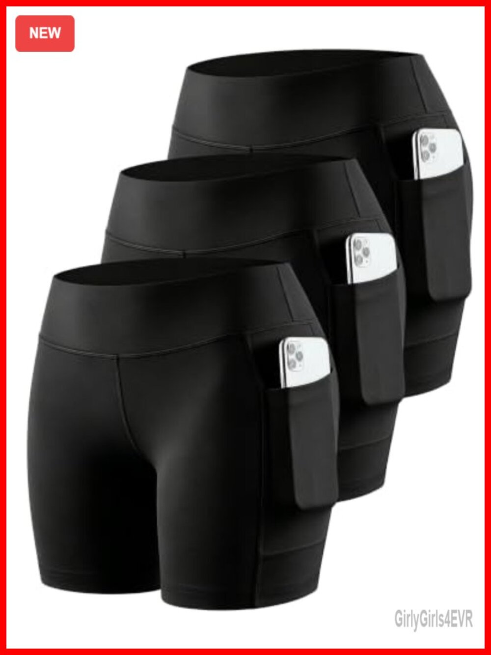 JZCreater Women's Biker Shorts with Pockets High Waisted Yoga Workout Shorts